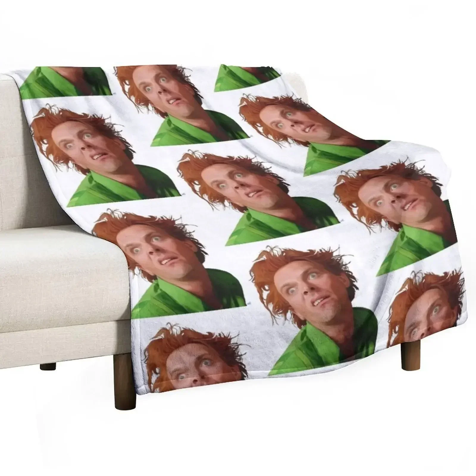 Drop Dead Fred Magical Realism Digital Portrait, Choose Your Own Background Throw Blanket Beautifuls Blankets