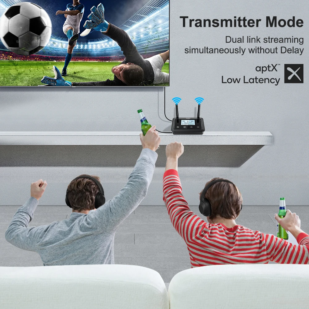 1Mii B03+ Home Theater Long Range Low Latency Bluetooth Adapter Portable Wireless Bluetooth 5.2 Audio Transmitter and Receivers view 5