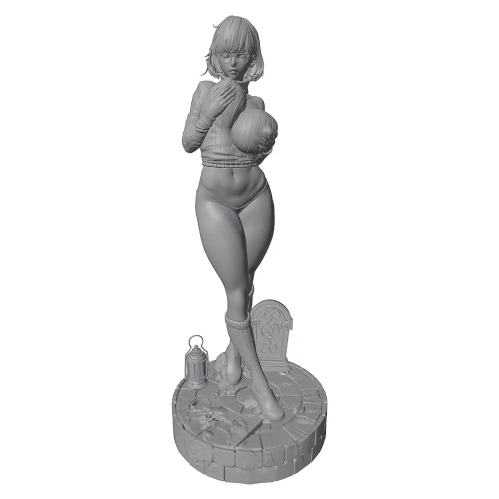 1/24  75mm Sexy Girl Resin Model Kits GK Miniature 3D Printed Gray Model Figurine DIY Doll Model Unassembled And Unpainted