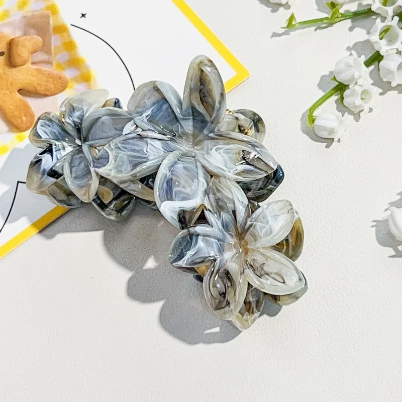 Hairclip, marble, egg flower, grab clip, high-end feeling, blended hair, shark clip, new hair accessory