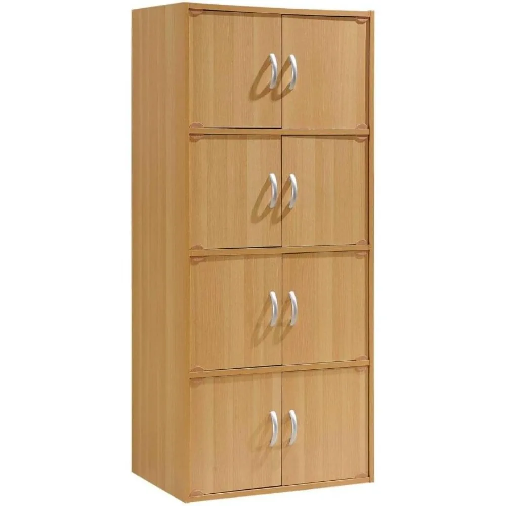 

4-Shelf, 8-Door Bookcase Cabinet in Beech