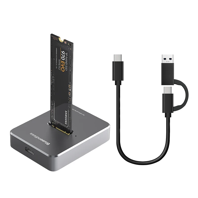 Blueendless M.2 NGFF SSD Case Aluminum Case USB3.1 Type C PCIE & SATA SSD Enclosure USB-C M2 NVME Dual Protocol M.2 SSD Case
