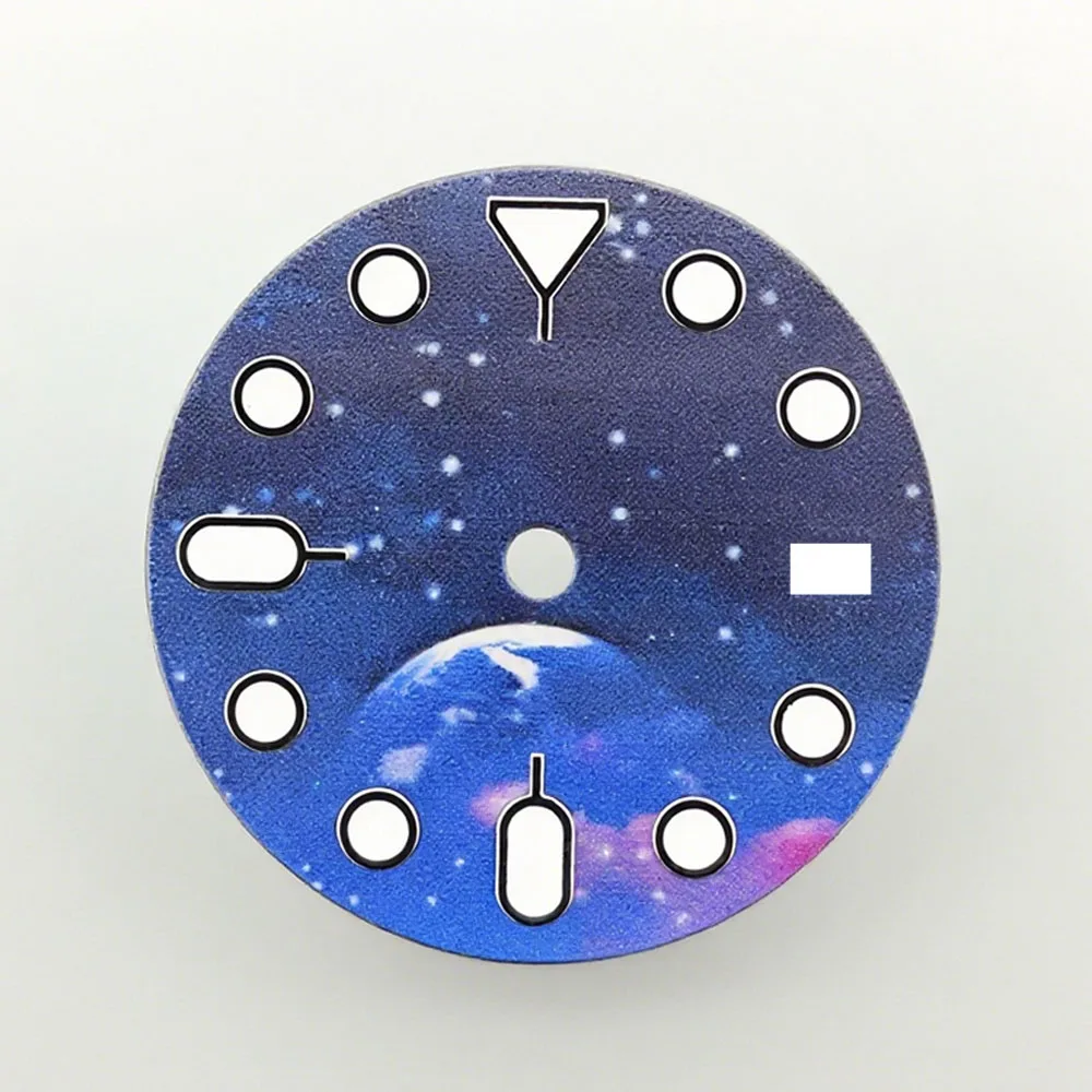 

Зеленый светящийся циферблат часов 28,5 мм для NH34 NH35, сменный механизм, циферблат с лунным узором, синий циферблат, запасные части