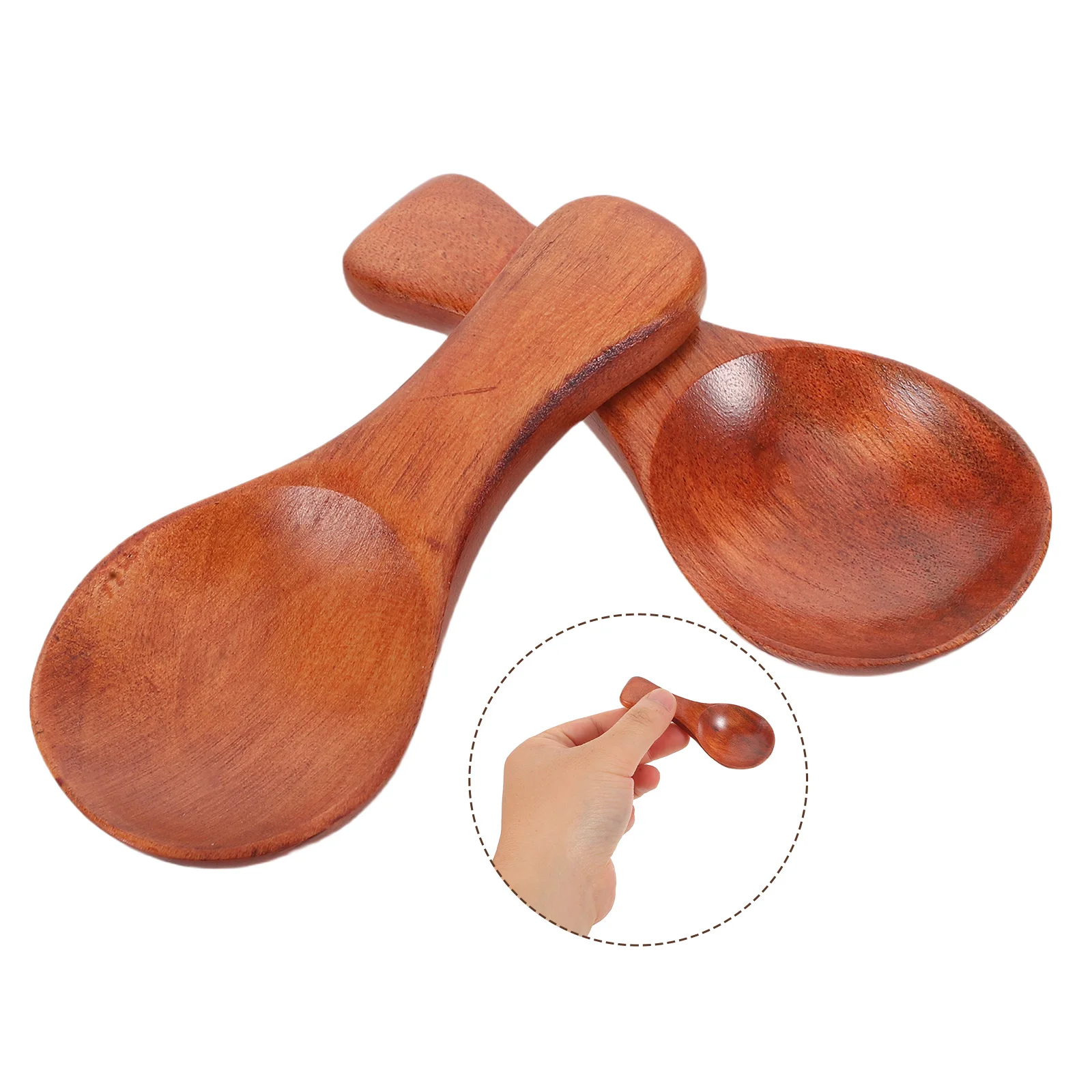 

8Pcs Small Wooden Spoons Natural Solid Wood Japanese Minimalist Design Coffee Spice Scoop Kitchen