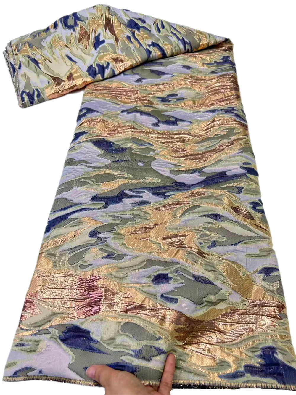 

2026 High Quality Multicolor African Brocade Lace Fabric Nigerian Jacquard Lace Fabric African Lace Fabric For Women Party Dress