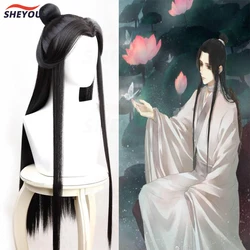 Anime Heaven Official's Blessing Cosplay Xie Lian Wig Black Hair Tian Guan Ci Fu Hanfu Wigs XieLian Cosplay Wig + Wig Cap