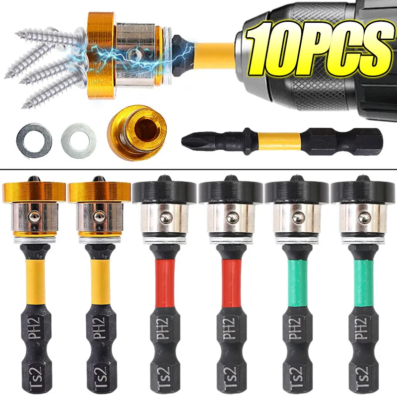 Magnetic Positioning Screwdriver Bits Drywall Screw Setter PH2 Hex Shank Locating Batch Head Plasterboard Screw Drilling Tools