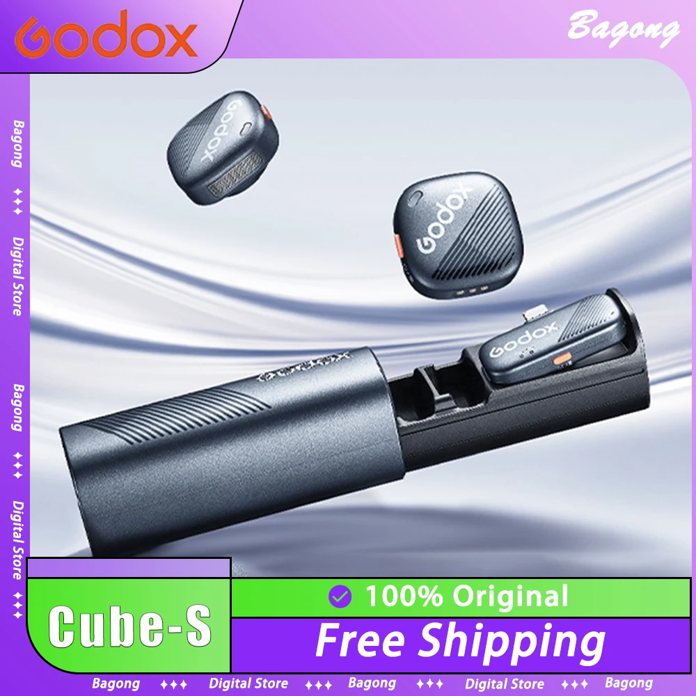 Беспроводная микрофонная система Godox Cube-S 2,4 ГГц. Совершенно новая капсульная конструкция TIme. Стабильная передача 300 м для видеоблогов, прямой трансляции.
