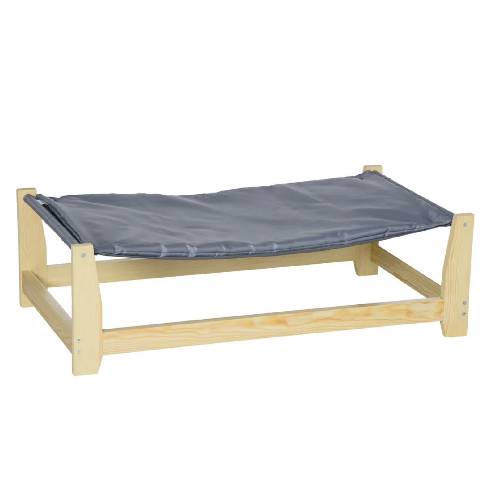 

US Wooden Dog Cot with Cushion Raised Pet Bed for Small Medium Dogs Indoor Outdoor