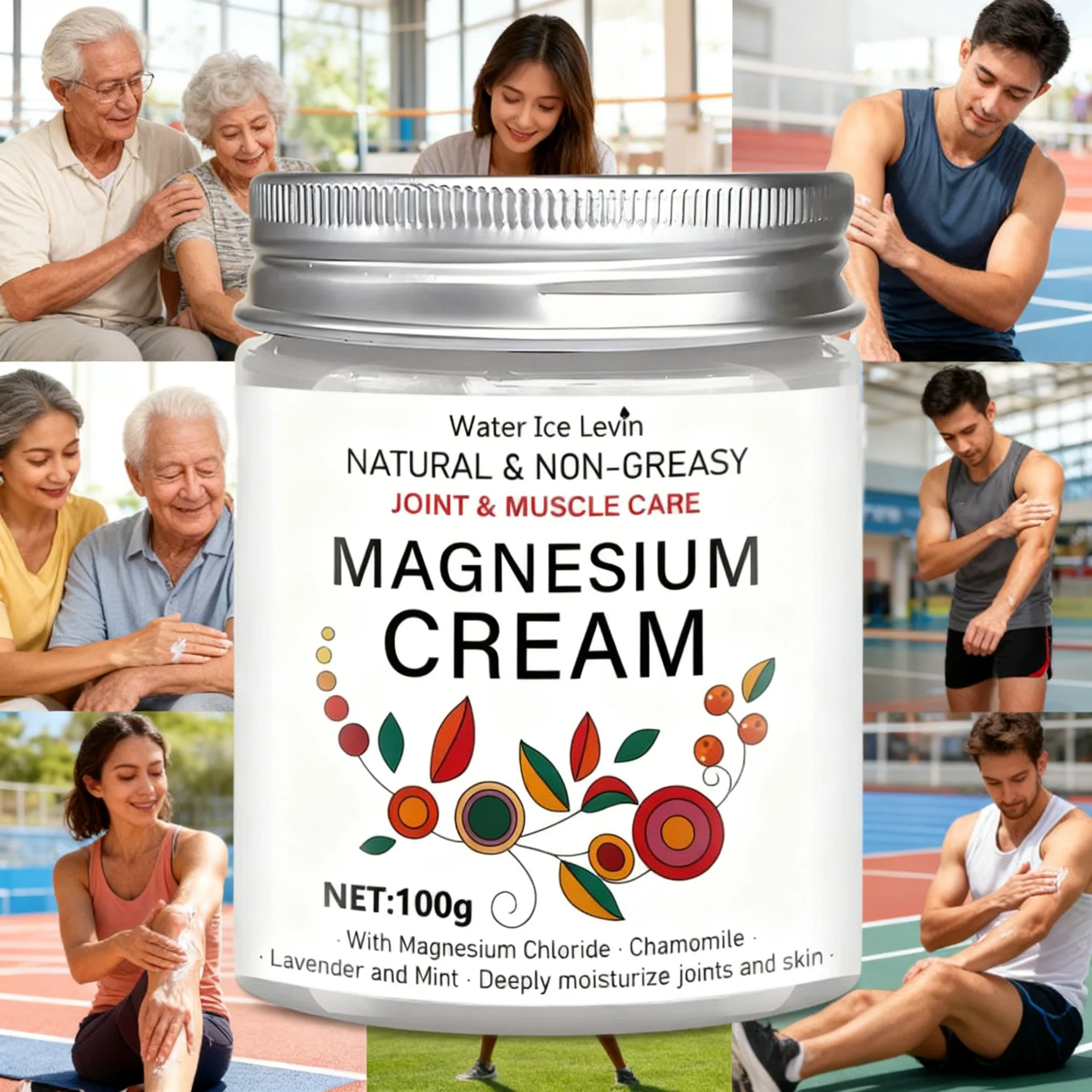 1/2/3pcs Natural Magnesium Joint Cream Non-Greasy Formula. Soothes Muscles. Chamomile Lavender Mint Deep Moisturizing Skin Care
