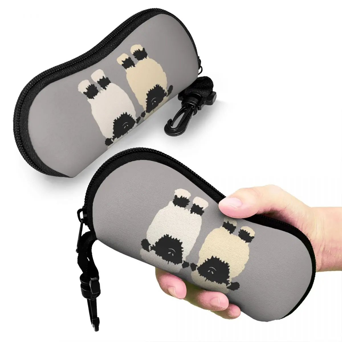 

Valais Black Nose Sheep Friends Shell Glasses Case Protective Sunglasses Box Women Men Soft Eyeglasses Bag Pouch