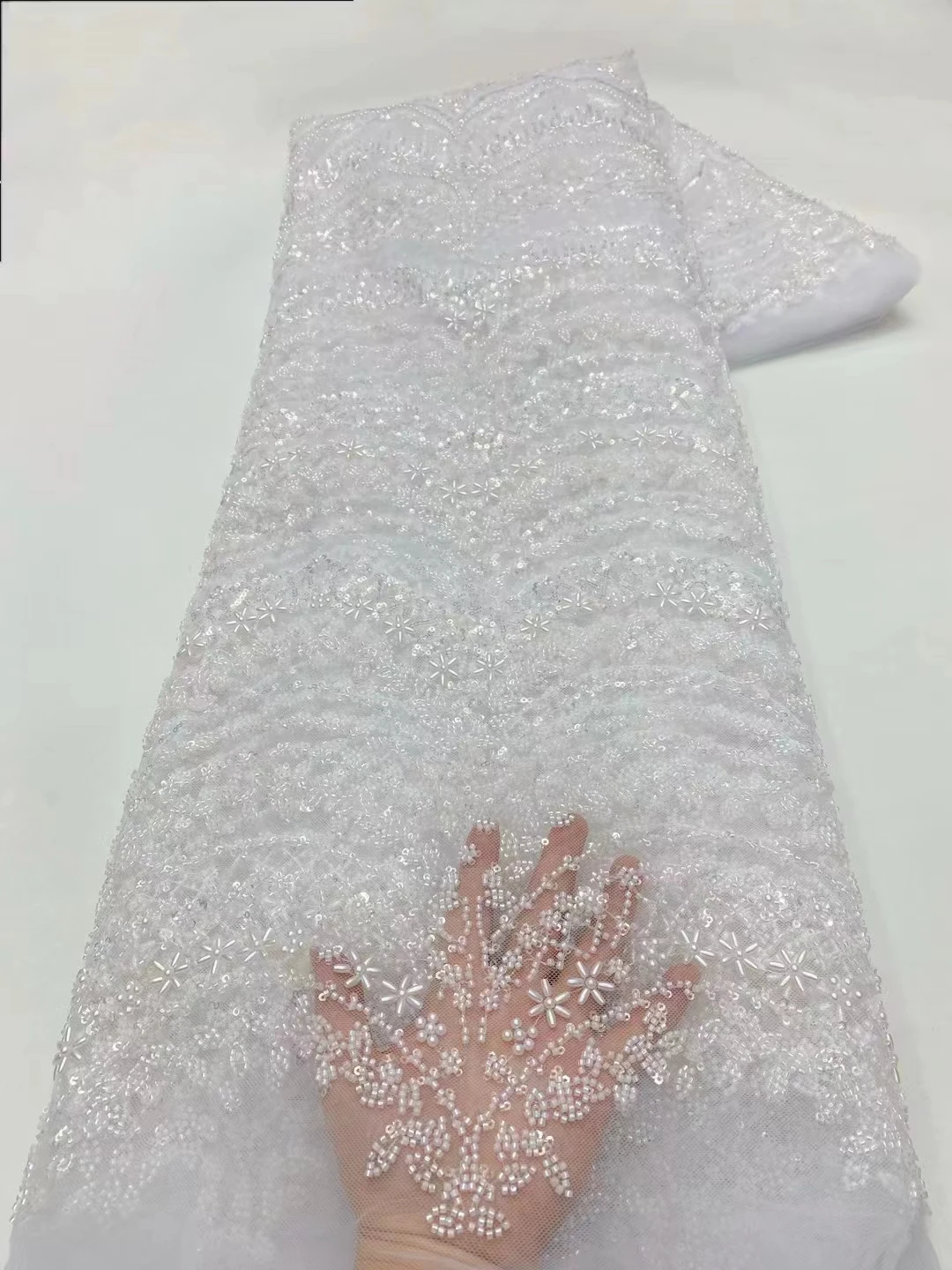 French Mesh Tulle Lace Fabric Groom Embroidered Sequins African Lace Fabric 2024 High Quality Nigerian Wedding Dress for Women