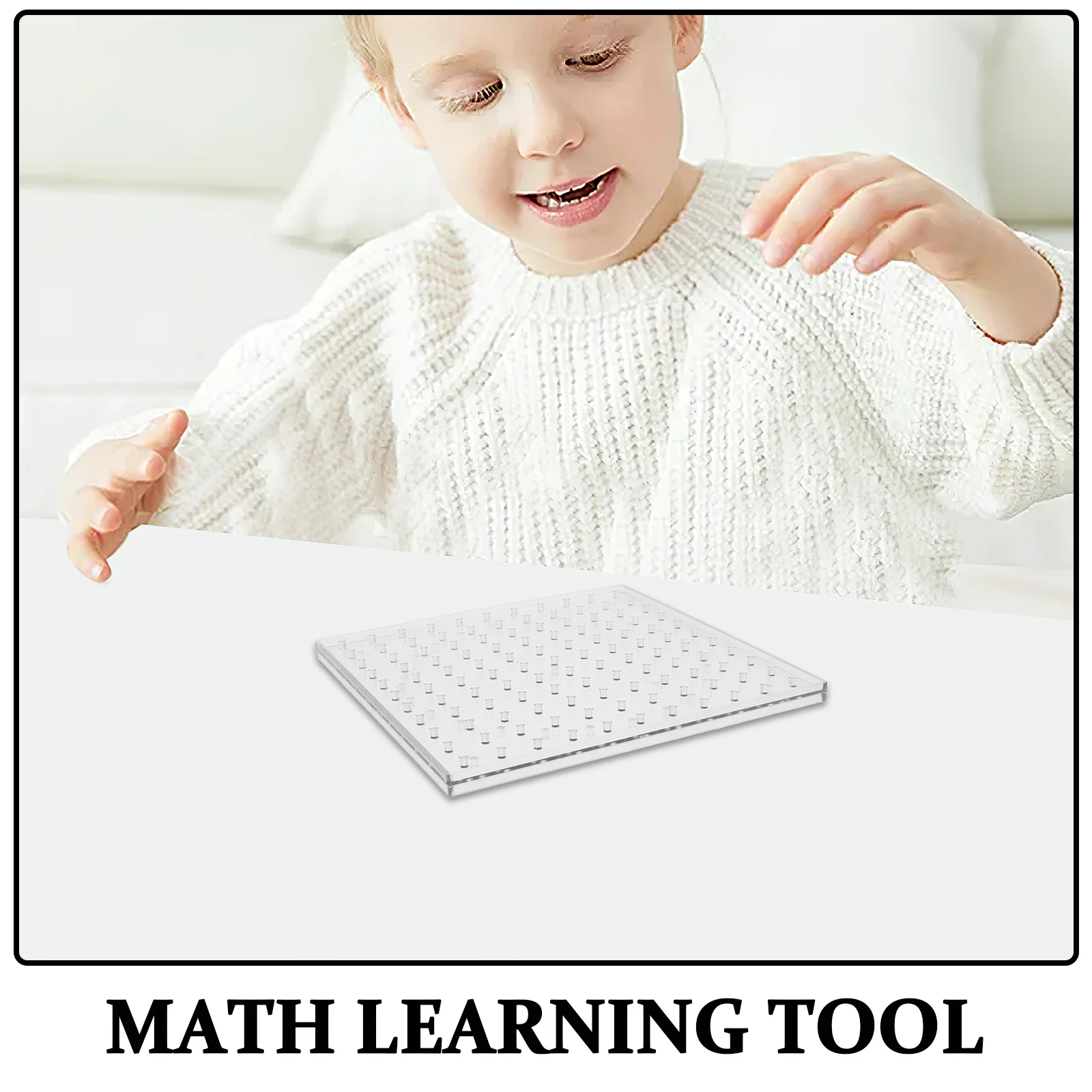 1 Set Educational Geoboard Double Sided Peg Plastic Board Interactive Stem Math Learning Tool Kids Shape Exploration Pattern