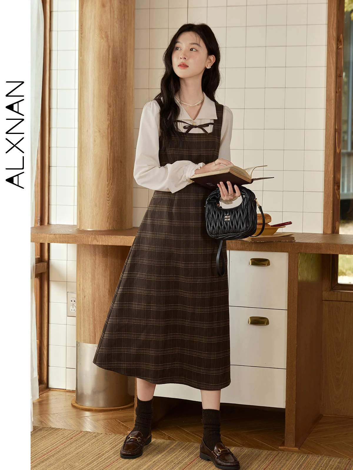 

ALXNAN Plus Size Women's Shirt Casual Lapel Collar Single Breasted Blouses 2025 Long Sleeve Tops Female Sold Separately D06610CS