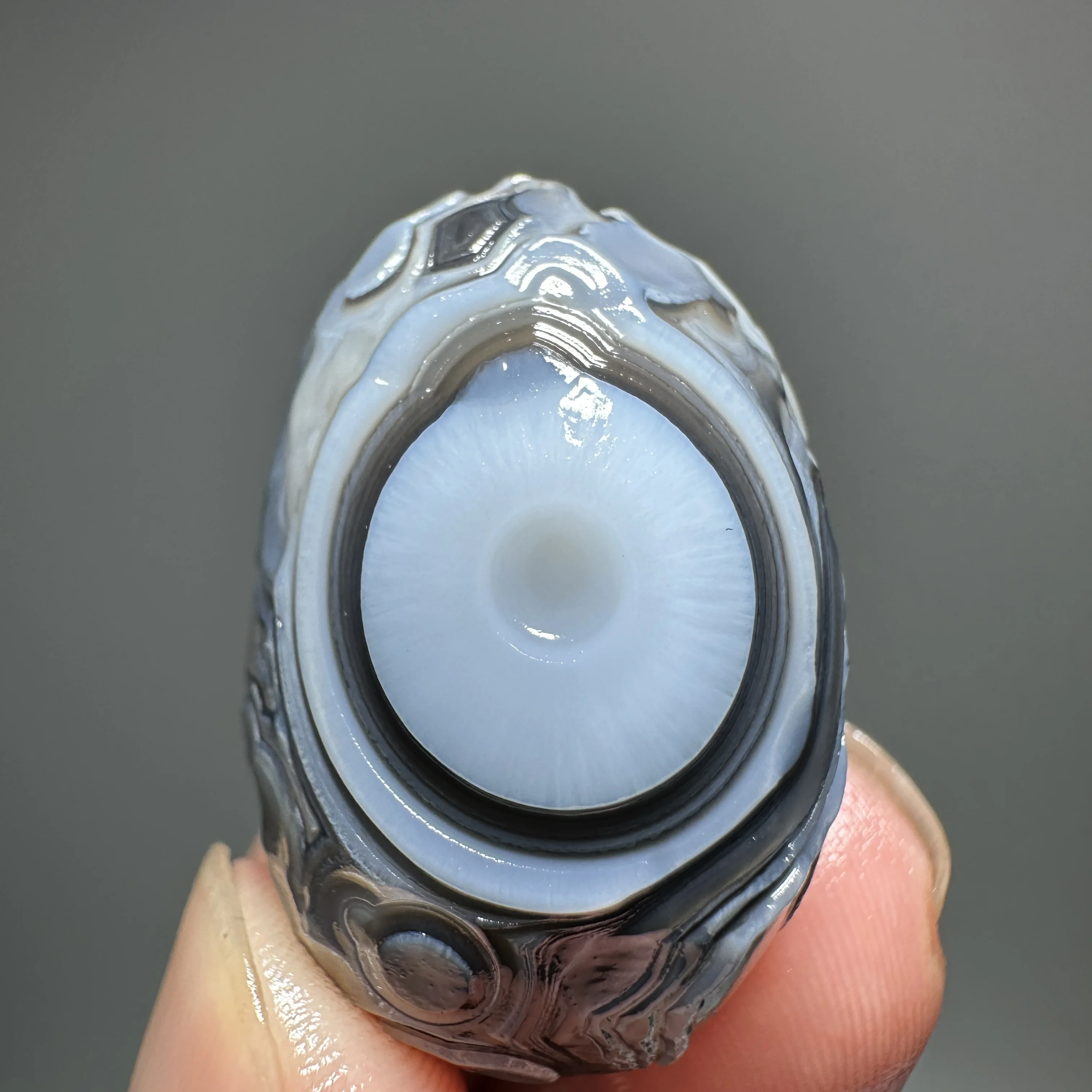 Natural Black Sardonyx Agate Alxa Gobi Eye Mineral Specimen Energy Crystal Chakra Reiki Healing Stone view 3