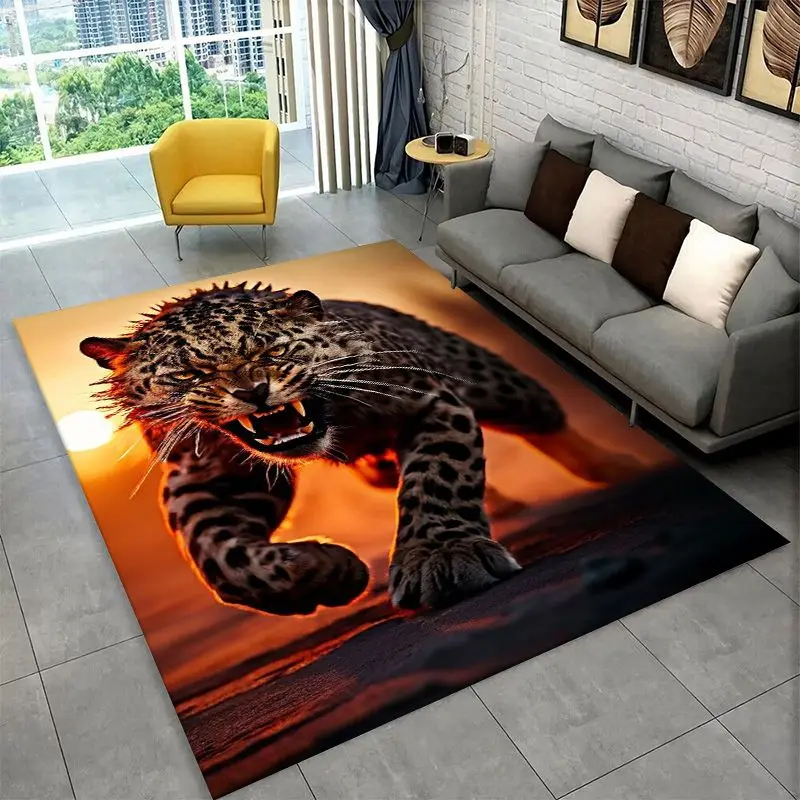 Fierce Leopard Cheetah Animal Beast Large Area Rug Non-slip Carpet for Bedroom Living Room Sofa Doormat Home Decor Floor Mat - view 5