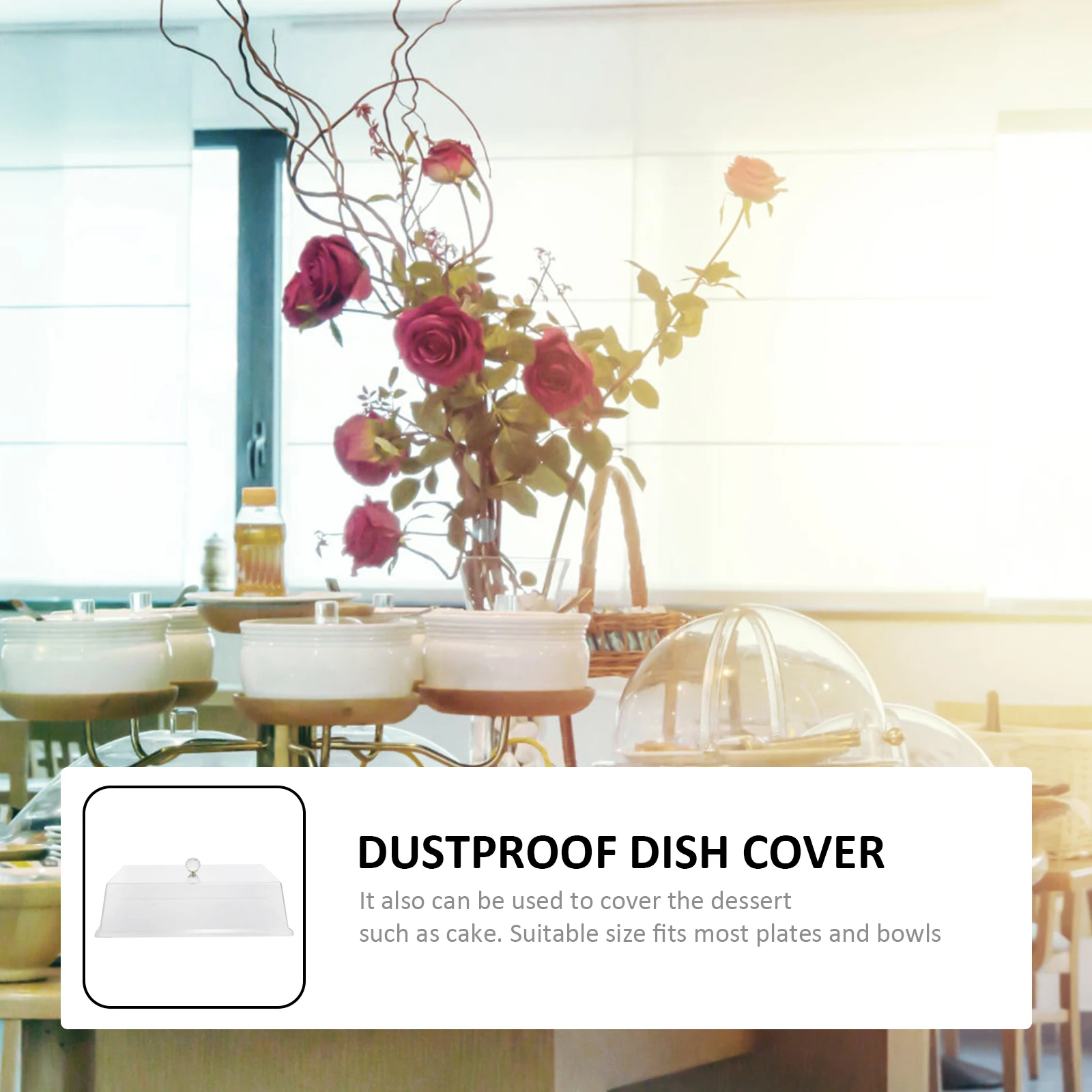 

1Pcs Food Dustproof Insulating Cake Cover Clear Rectangular Transparent Food Protector Suitable for Home Outdoor Use