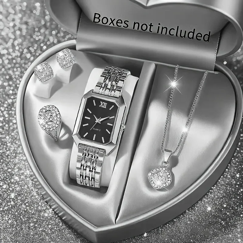 5PCSSimple and versatile square women's watch ins wind steel strip fashion quartz watch fashion light luxury watch(no box)