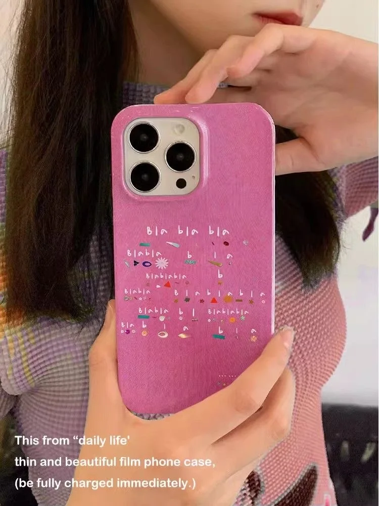 

Pink English Doodle Phone Case for IPHONE 17 Air 16E 15 PROMAX 14 Plus 13 12 MINI 11 PRO 16Plus XR XS MAX Acrylic Phone Cover