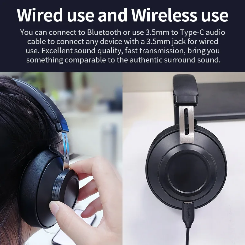 #Bluedio BT5 wireless headphone bluetooth headset wired over ear sport headset 57mm drive 15-20h playing time mic for phone call