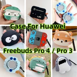 Luxury Cartoon Case For Huawei Freebuds Pro4 Pro3 Earphone Accessorie Protective Sleeve For Freebuds Pro 4 3 Silicone Soft Shell