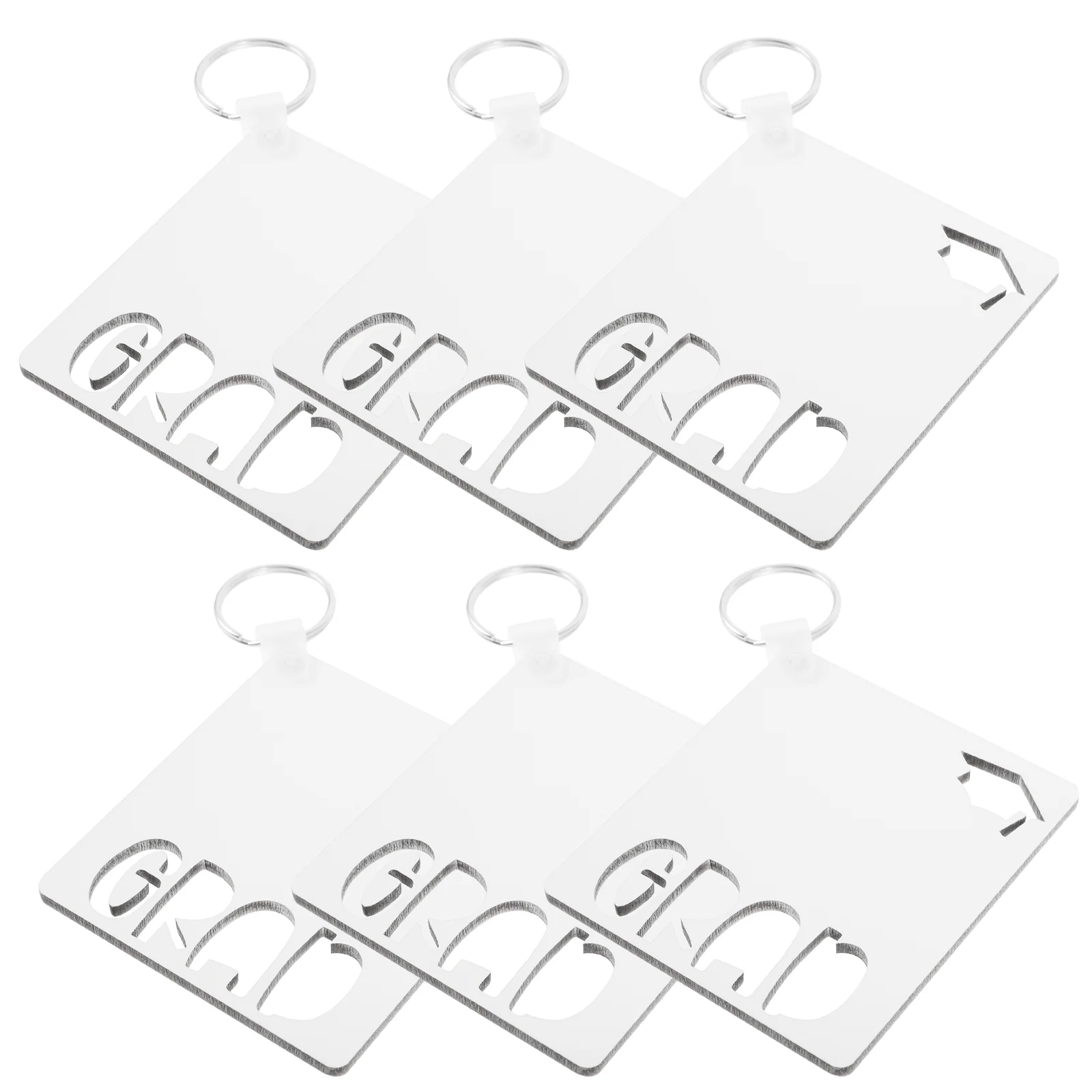 

Keys Grad Keychain Blank Ornaments Sublimation Blanks White Graduation DIY Chains