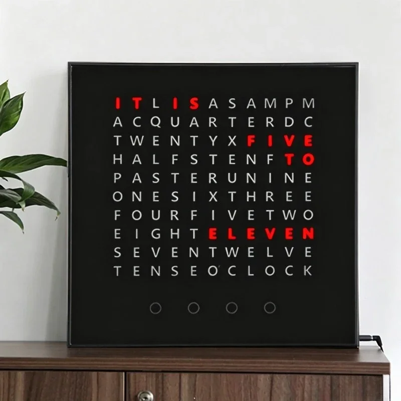 CP31L Unique Styling LED Digital Word Clock German Language Text Display Wall Mount Time Decor Ornament For Living Room Bedroom