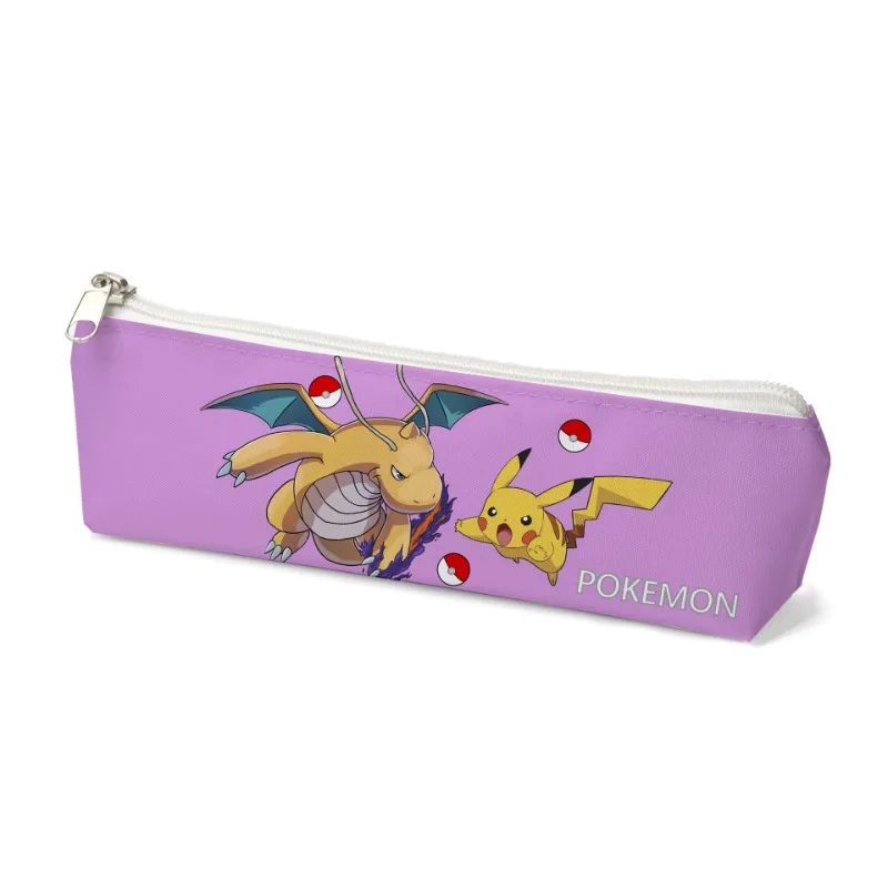 Pokemon Pikachu Cartoon Student Pencil Case Anime Peripherals Portable Pencil Storage Bag Cute Large Capacity Waterproof Pen Bag