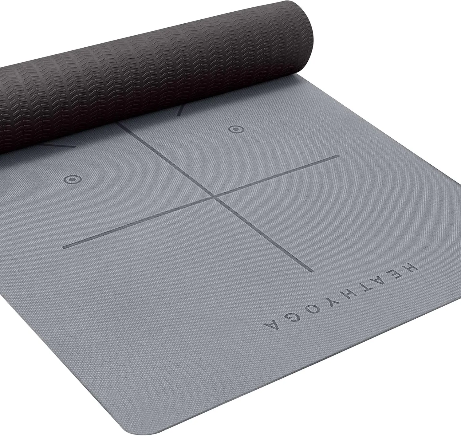

Eco-Friendly Non-Slip Yoga Mat with Body Alignment Lines, SGS Certified TPE Material, 72"x26" Thick