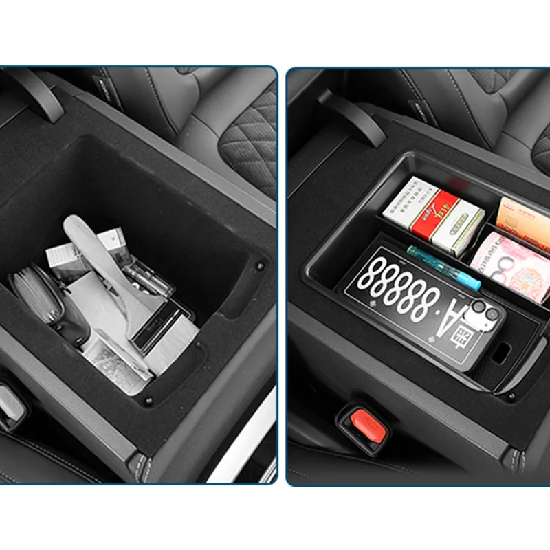 For Hongqi H5 2024 2023 Hybrid Car Central Armrest Storage Box Center Console Flocking Organizer Tray