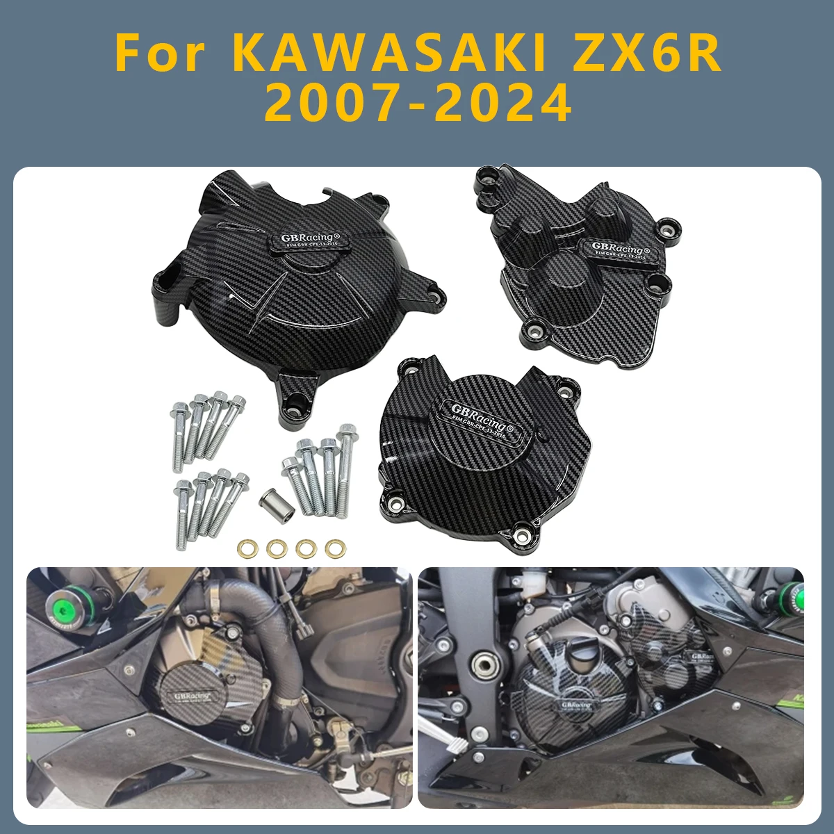 

Motorcycle Engine Cover Clutch Cover Protection Set Accessories For KAWASAKI ZX6R ZX 6R ZX-6R 2007-2024 2023 2022 2021 2020 2019