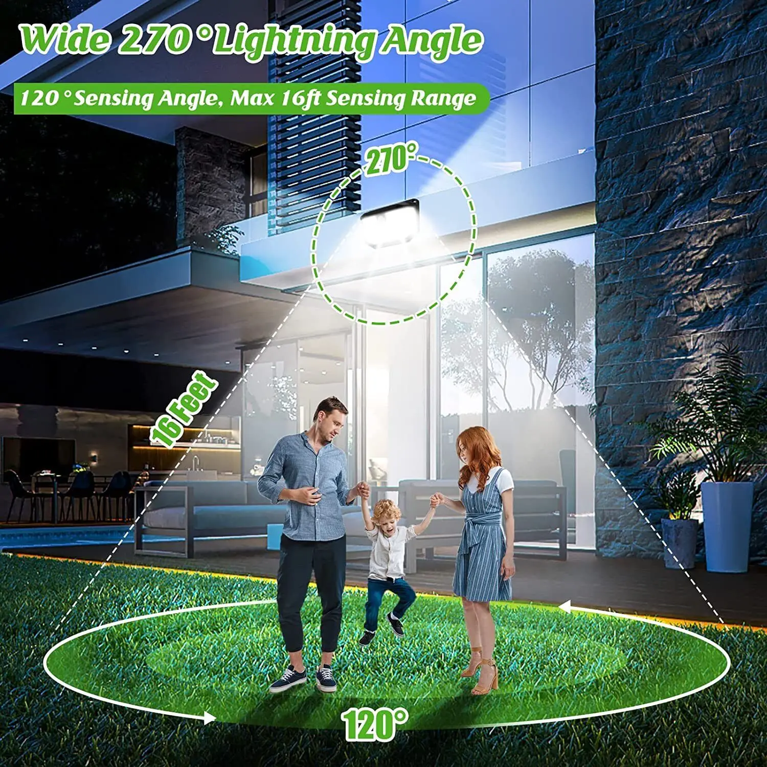 Imagem -04 - Luz de Parede Solar ao ar Livre para Jardim Impermeável com Sensor de Movimento Lâmpada Externa Recarregável Iluminação Pública 178 Led