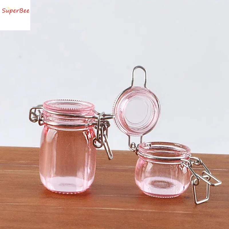 Dollhouse Mini Simulation Transparent Plastic Bottle/sealed Tank/storage Tank Model Kitchen Furniture Decorative Accessories