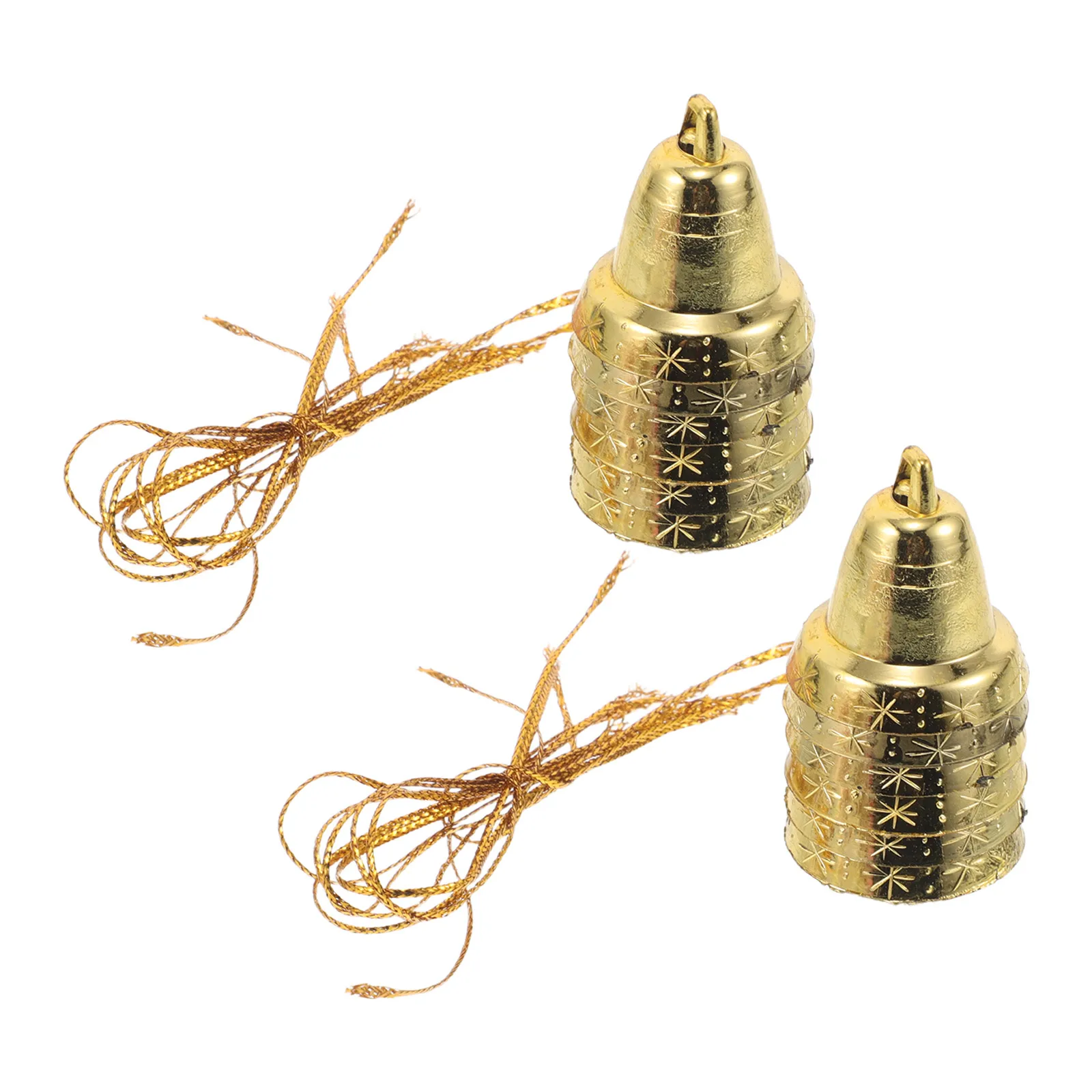 

120Pcs Christmas Bells Golden Xmas Tree Hanging Ornaments Lightweight Plastic Decoration Craft Supplies