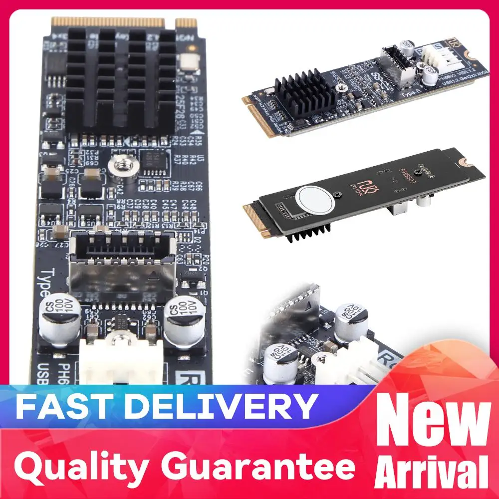 

Плата расширения M.2 M-Key NVMe PCIe на USB 3.2 для передней панели, адаптер M.2 на TYPE-E, концентратор-райзер 20 Гбит/с TYPE-E 2280 для ПК