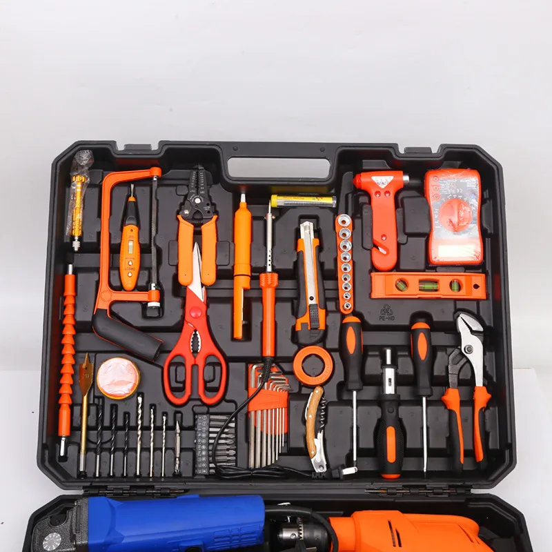 Household manual hardware electric hammer power tool sets hammer drill tool chests set power tools combo set