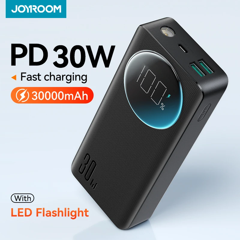 

JOYROOM 30W Power Bank with LED Light Fast Charging Type C PD Quick Charge External Battery Charger for iPhone 15 Pro Max Samsun