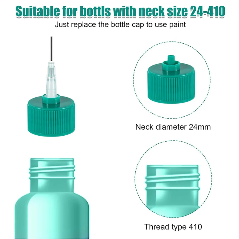 PORK-123Pcs Precision Applicator Caps Set, Precision Tip Applicator Caps For 2Oz Acrylic Paint Bottles Precision Bottle Caps