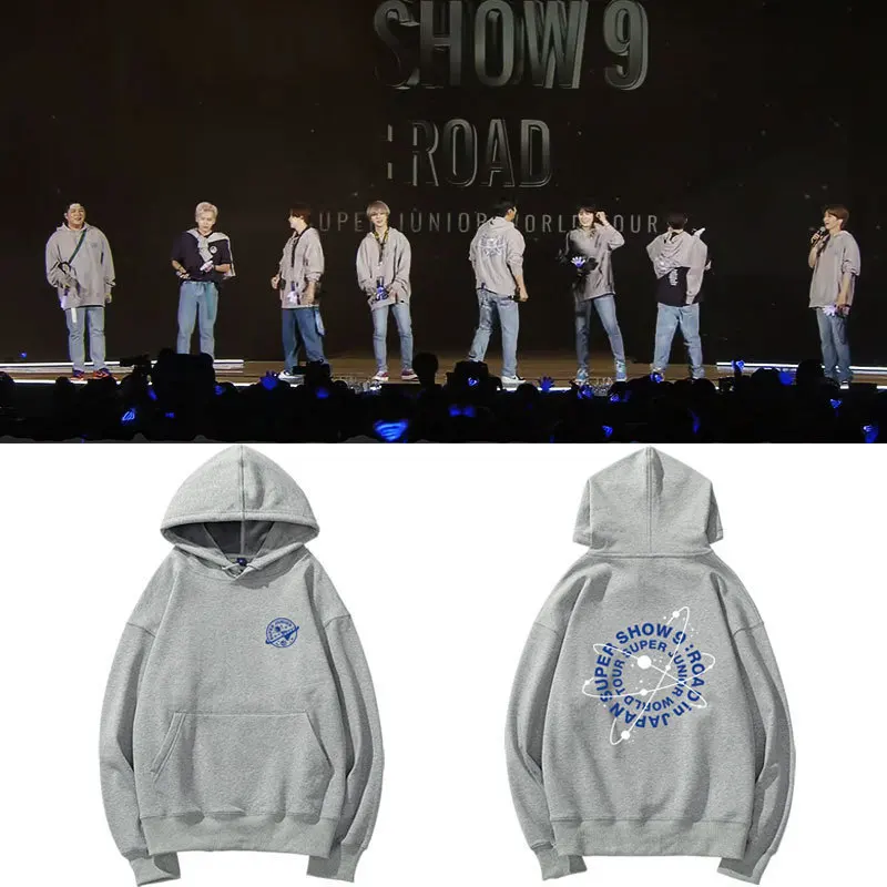 Super Junior Hoodie Super Show 9 Road Show Same Hoodies Kpop Fashion Fans Tops Women Men Korean Trend Autumn Looase Sweatshirt