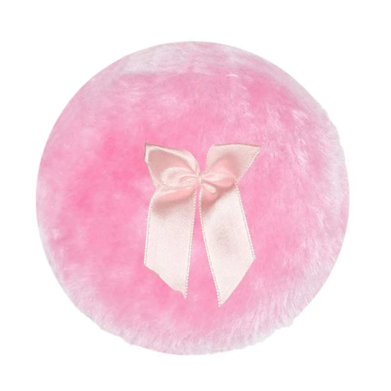 4 Inch Large Fluffy Powder Puff for Body Transparent Plastic Bag Sealed Round Powder Loose Puff with Ribbon Bow Drop Shipping