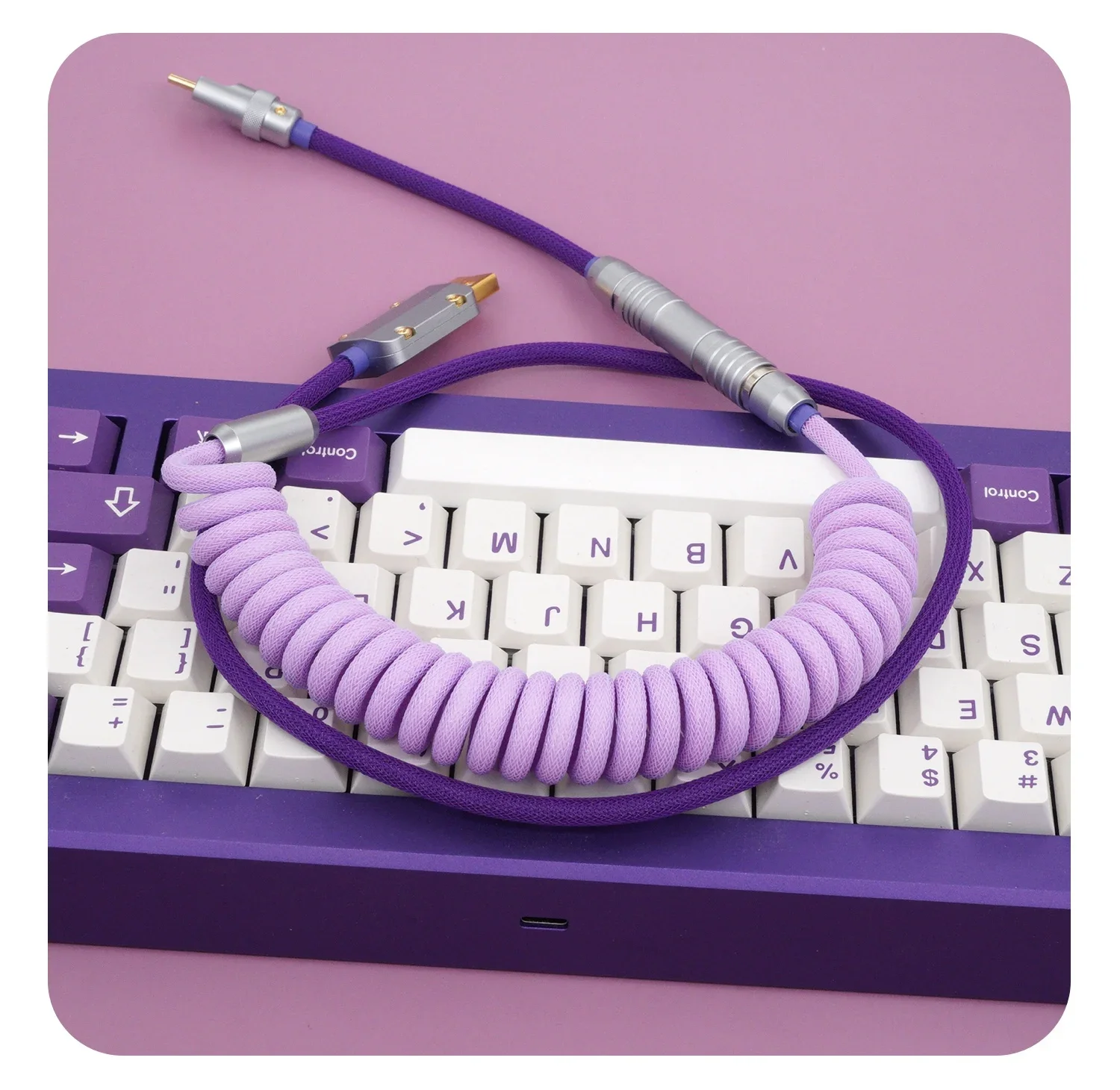 GeekCable Custom Mechanical Keyboard Data line GMK Theme SP Key Cap Line Lavender + purple