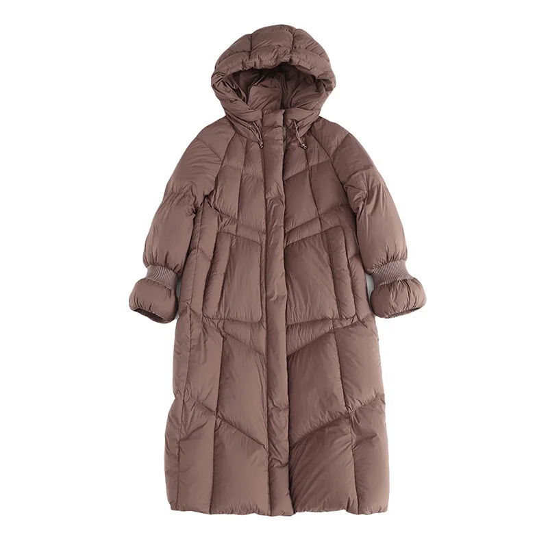 冬の新しい女性のダウンジャケットフード付きファッショナブルな特大ダウンジャケット