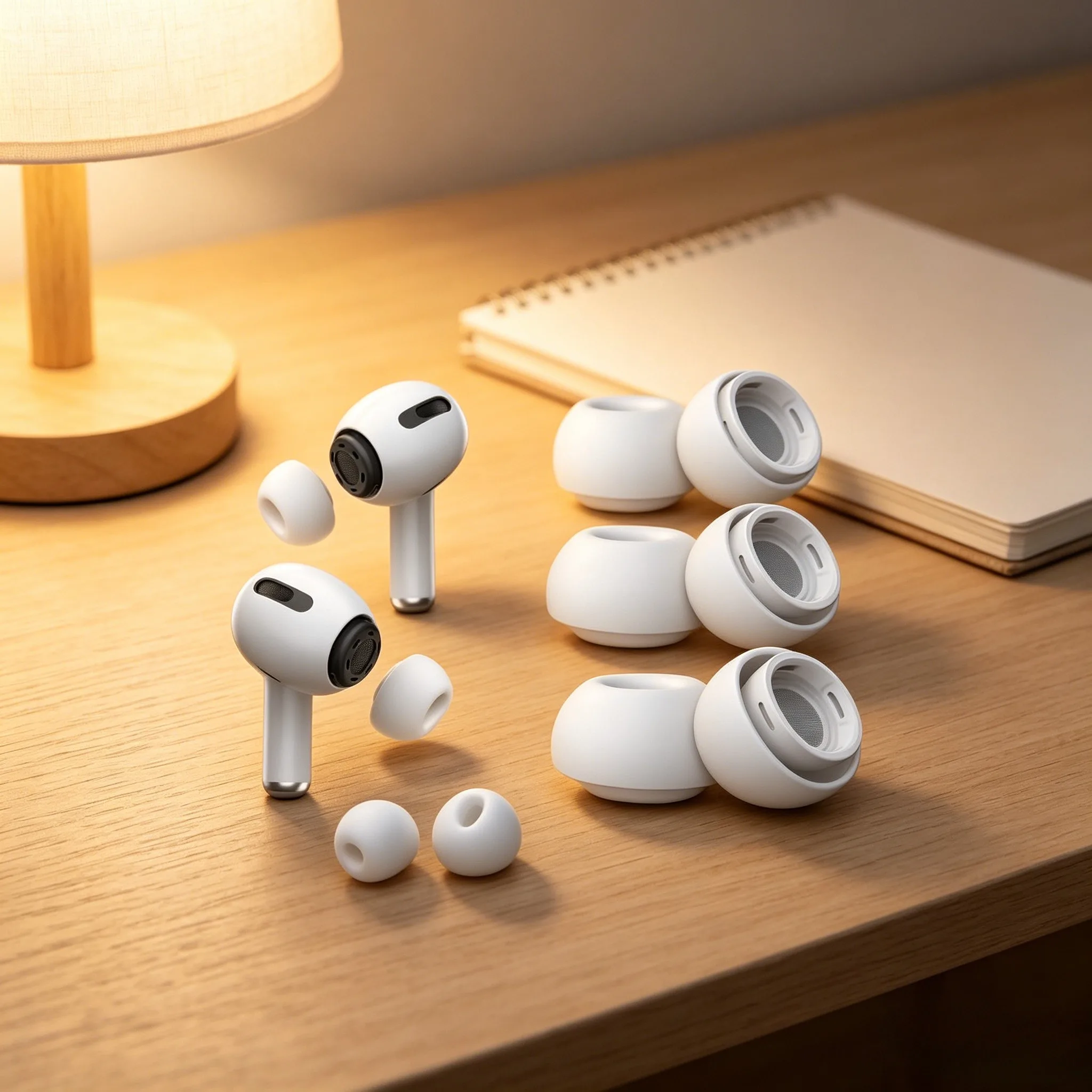 Silikon-Ohrstöpsel für AirPods Pro 1/2, Druckentlastende Ohrkappen, Weiche Rutschfeste Geräuschisolierende Ersatz-Ohrpolster Zubehör
