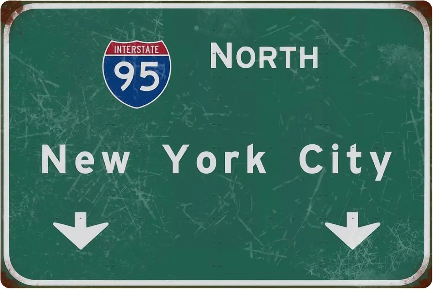 Metal Sign Retro Highway Sign Interstate 95 North New York City Wall Decoration Bar Club Cafe Home Airport Road Wall Hanging 16x