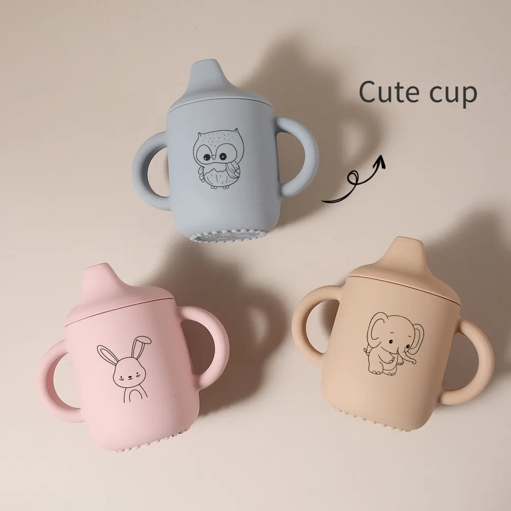 2025 Print Unicorn 180ML Baby Silicone Sippy Cup BPA-Free Portable Feeding Cup Portable Learning Drinking Water Training Cups
