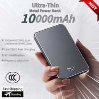 Metal Magnetic PowerBank 10000mAh Portable Wireless Fast Charger Slim Metal Powerbank External Spare Battery for IPhone 16 15 14