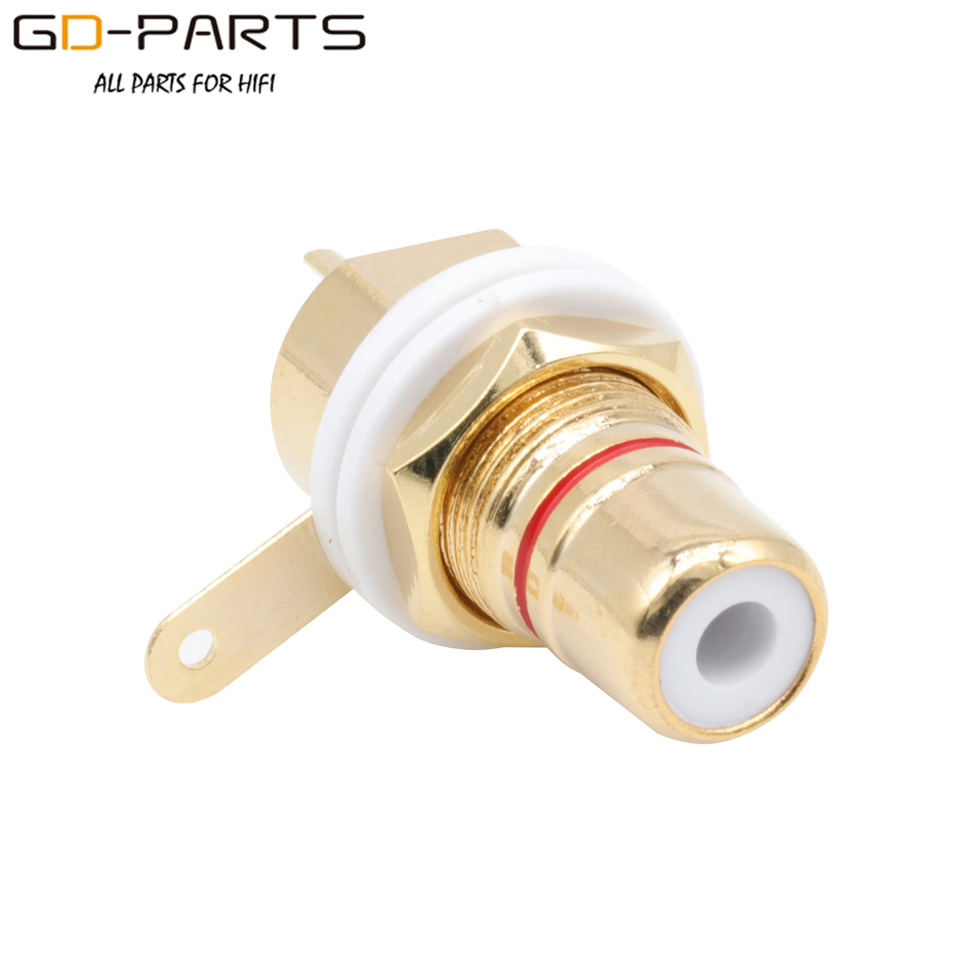 Female RCA Jack Socket 24K Gold Plated Brass Hifi Audio Video Signal Cable Connector Terminal For AMP CD Panel Mount Bulk SALES