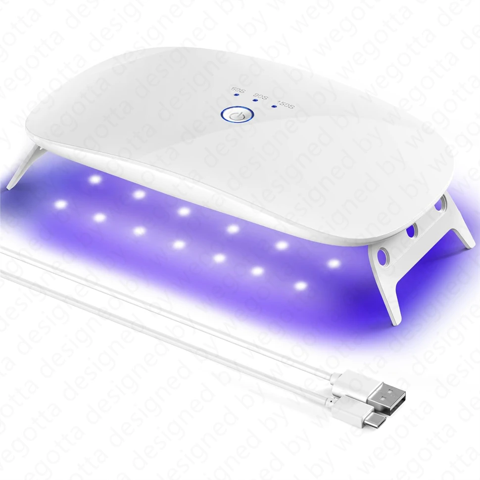 Rechargeable Mini UV LED Nail Lamp Sun UV Nail Dryer,Portable High Power UV Light Lamp for Curing UV Resin Mold,24W