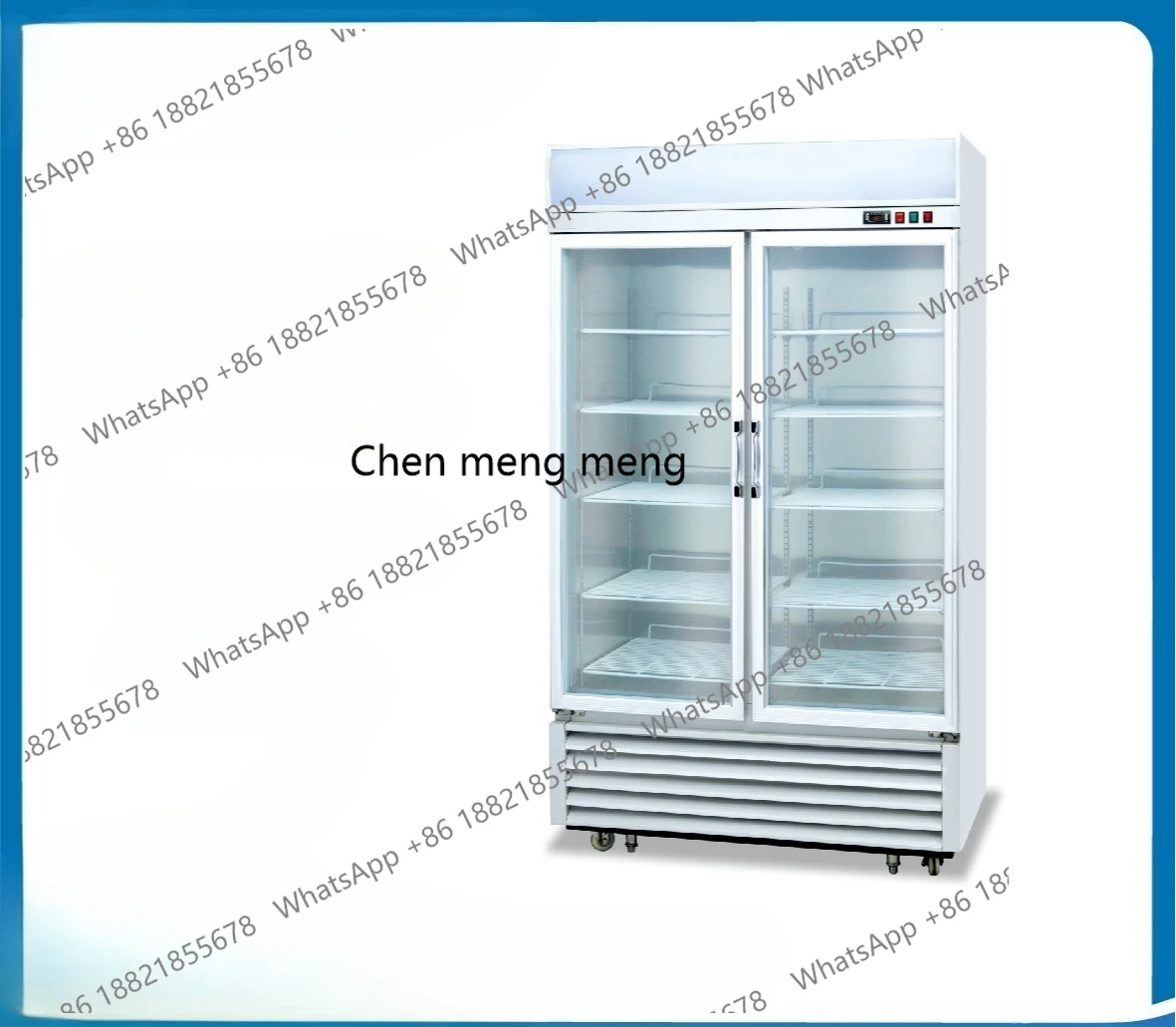 

Double Door Wind-Cooled Advertising Three-Layer Hollow Defogging Glass Door Automatic Frost Ice Cream Freezer