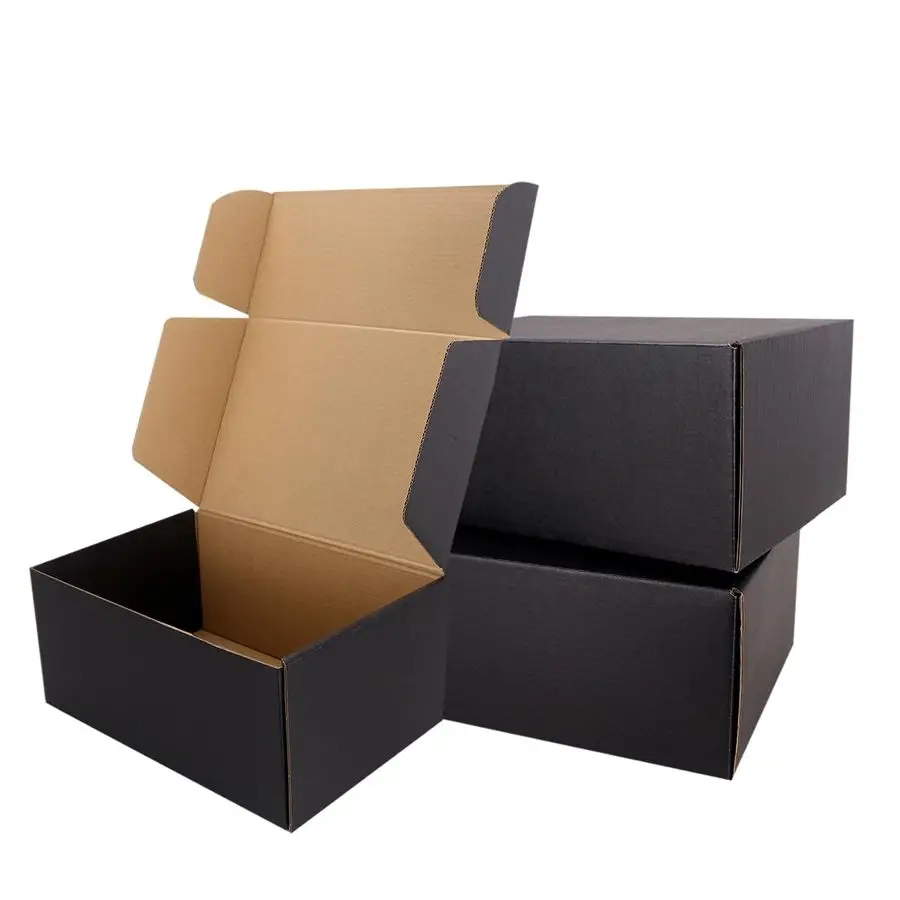 

Boxes,12x9x4 Black Corrugated Cardboard Boxes, Which is AntiImpact Come with Exquisite Sealing Label.Suitable ECommerce Packagin